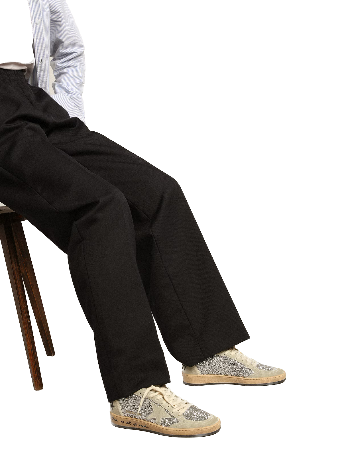 Golden Goose Ball Star срібні блискітки замшеві