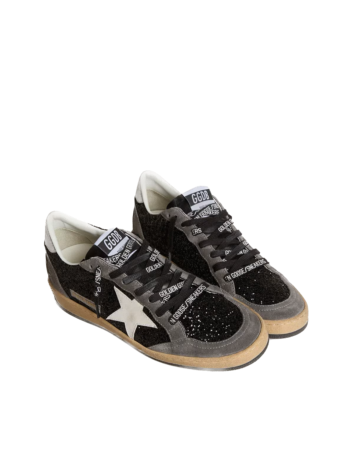 Golden Goose блискучі зі шкіряною зіркою та металізованою шкіряною вставкою на п'ятці