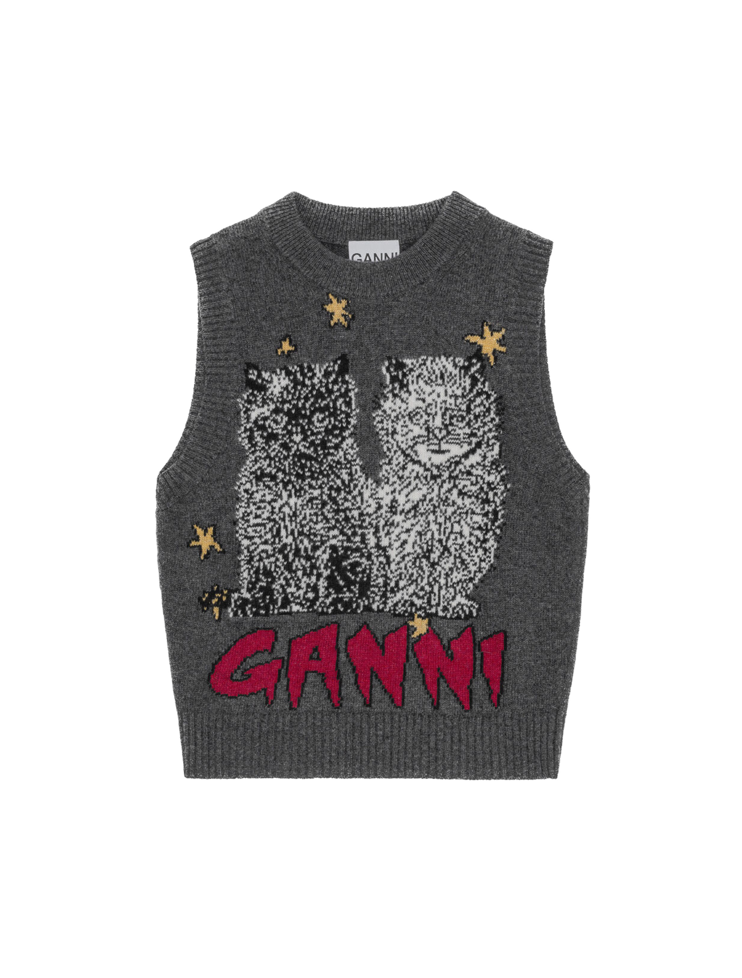 Grey Graphic Cats Vest