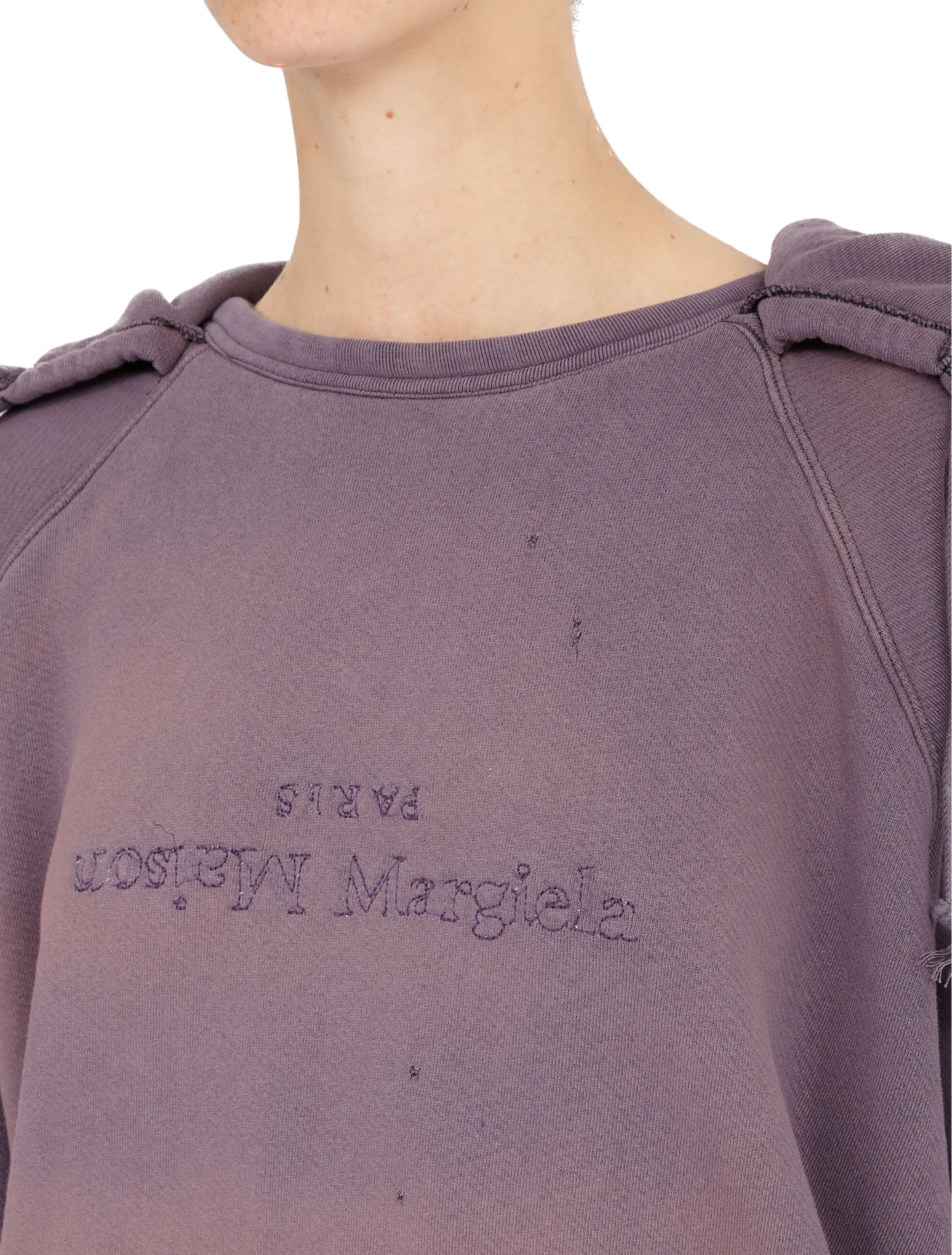 Maison Margiela reverse-logo cotton hoodie