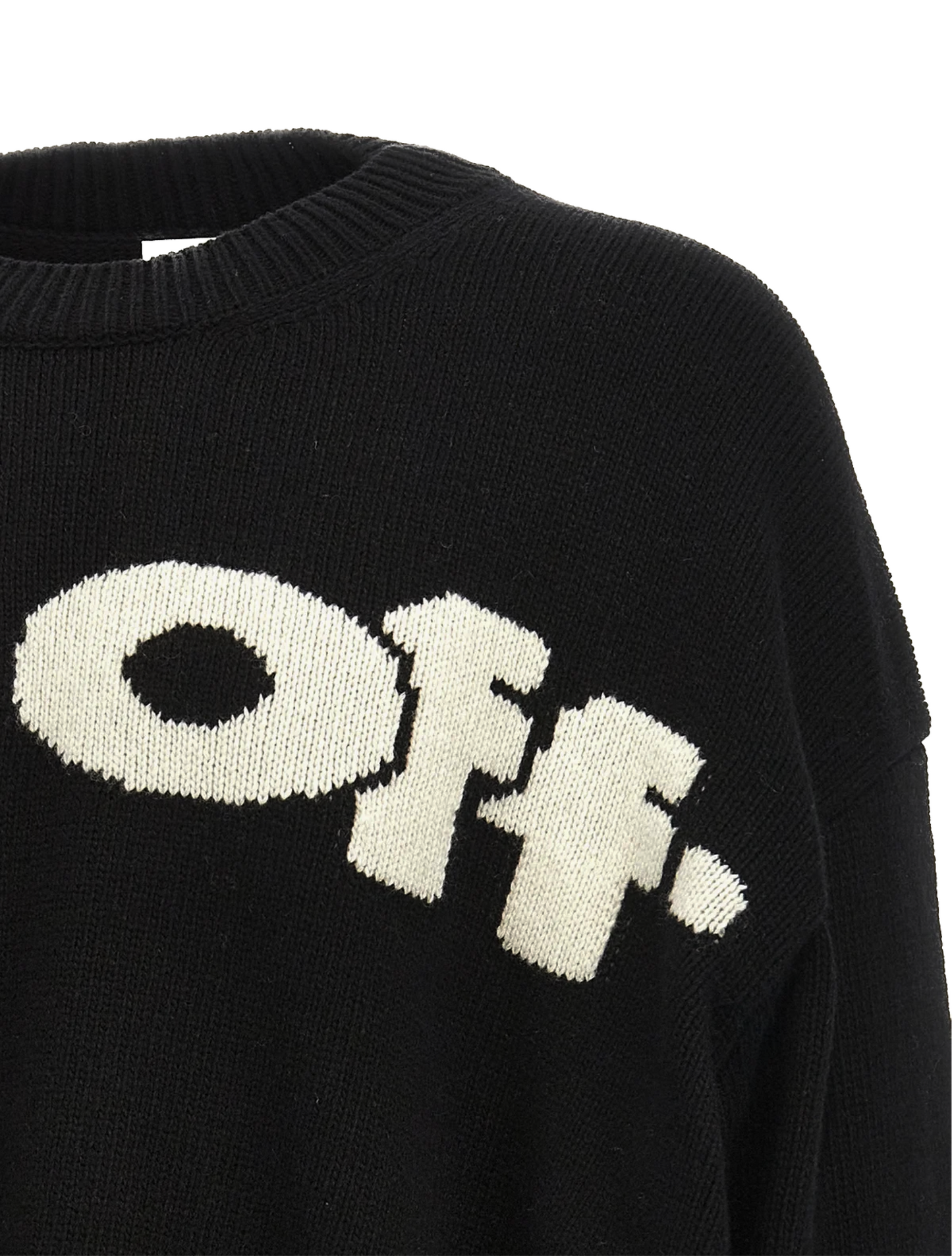 Off-White logo-intarsia jumper