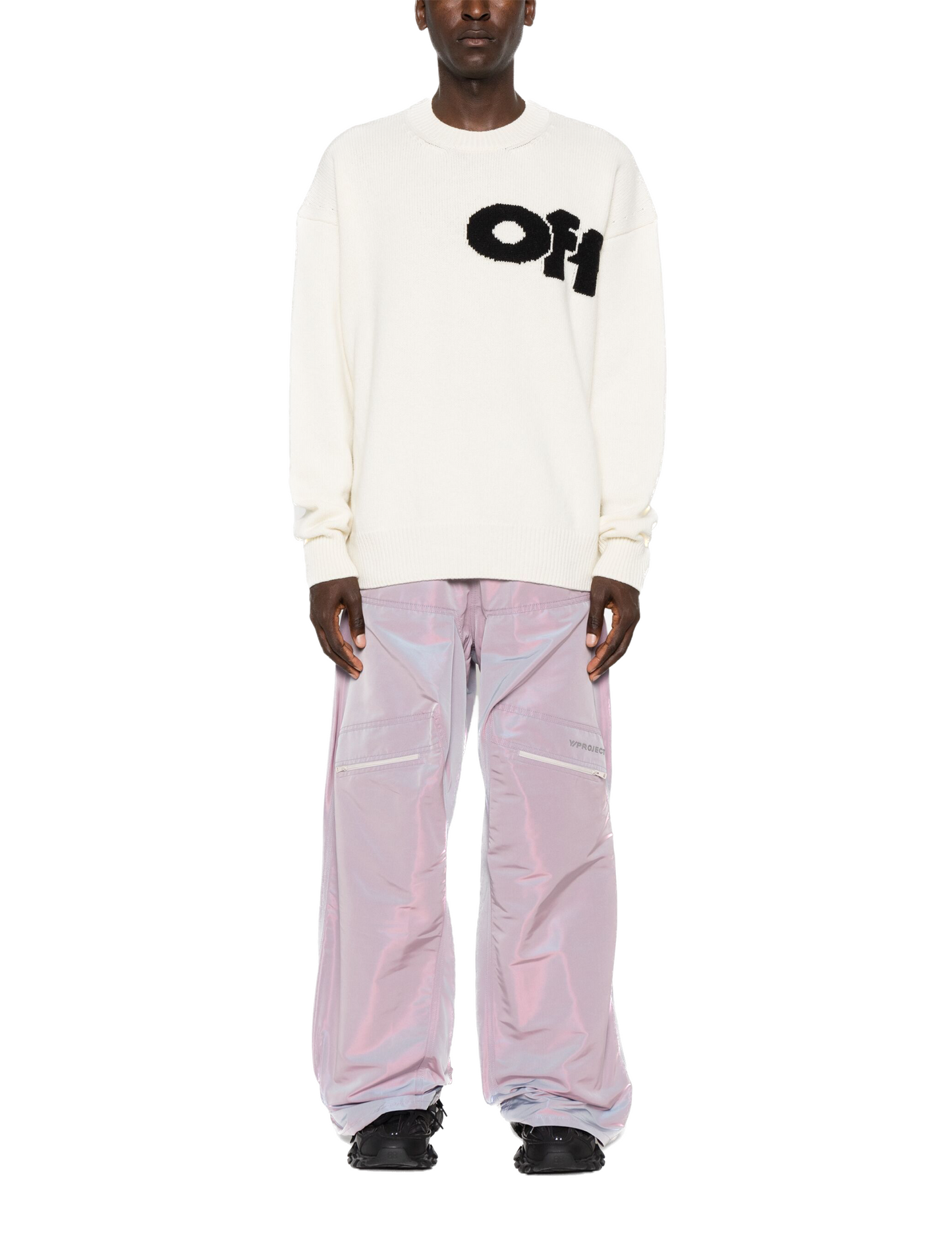 Off-White logo-intarsia jumper